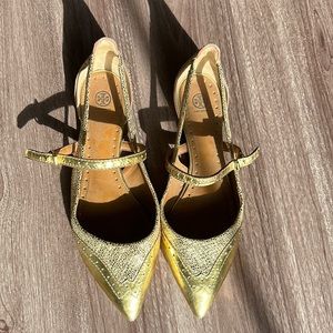Tory Burch gold flats size 8